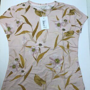 NWT Ted Baker London Juliiay Cabana Jersey Fitted Tee Top